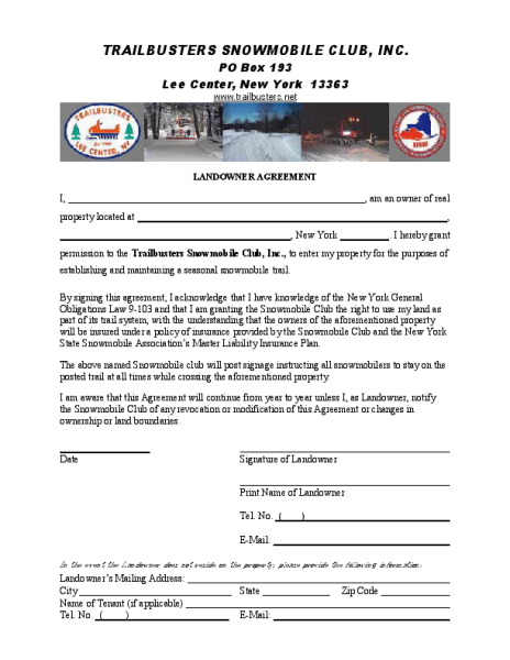 Landowner Agreement Letter